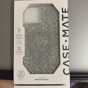 iPhone 15 Plus Case•Mate Silver Sparkles